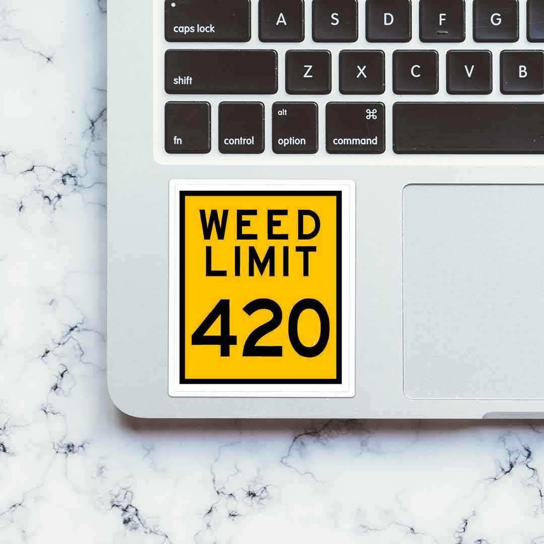 Weed Limit Sticker waterproof vinyl decal for laptop, bike, car & bottle