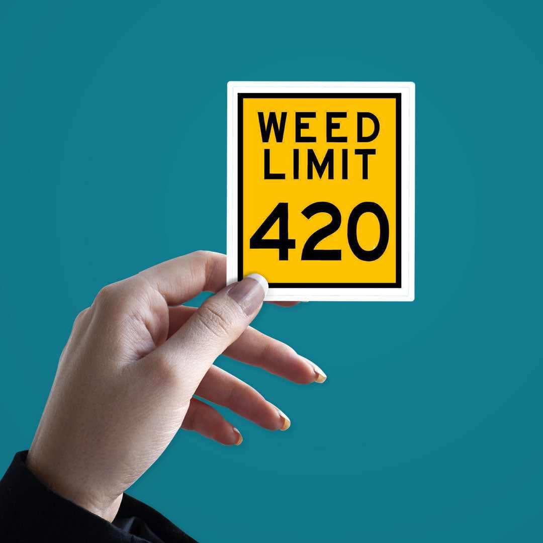 Weed Limit Sticker waterproof vinyl decal for laptop, bike, car & bottle