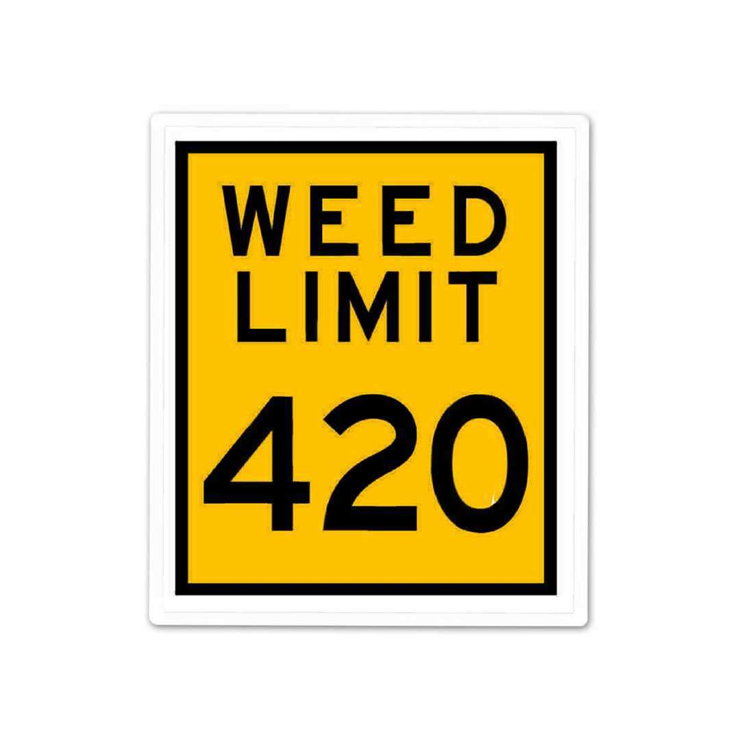 Weed Limit Sticker waterproof vinyl decal for laptop, bike, car & bottle