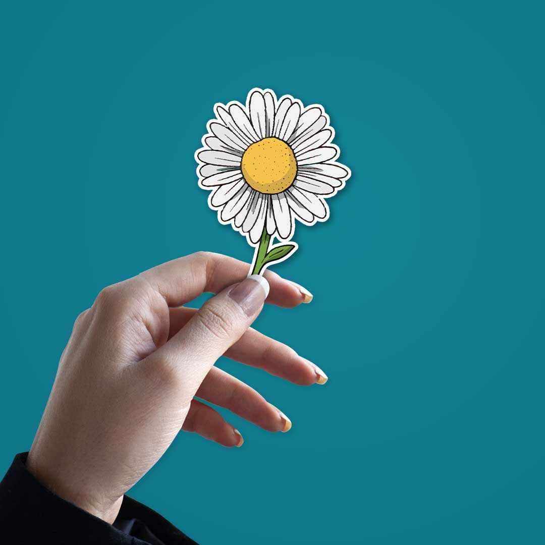 White Sunflower Sticker - STICK IT UP
