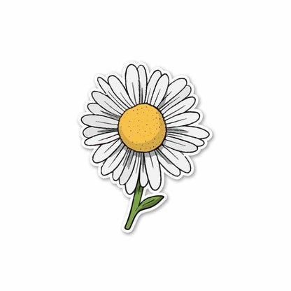 White Sunflower Sticker - STICK IT UP