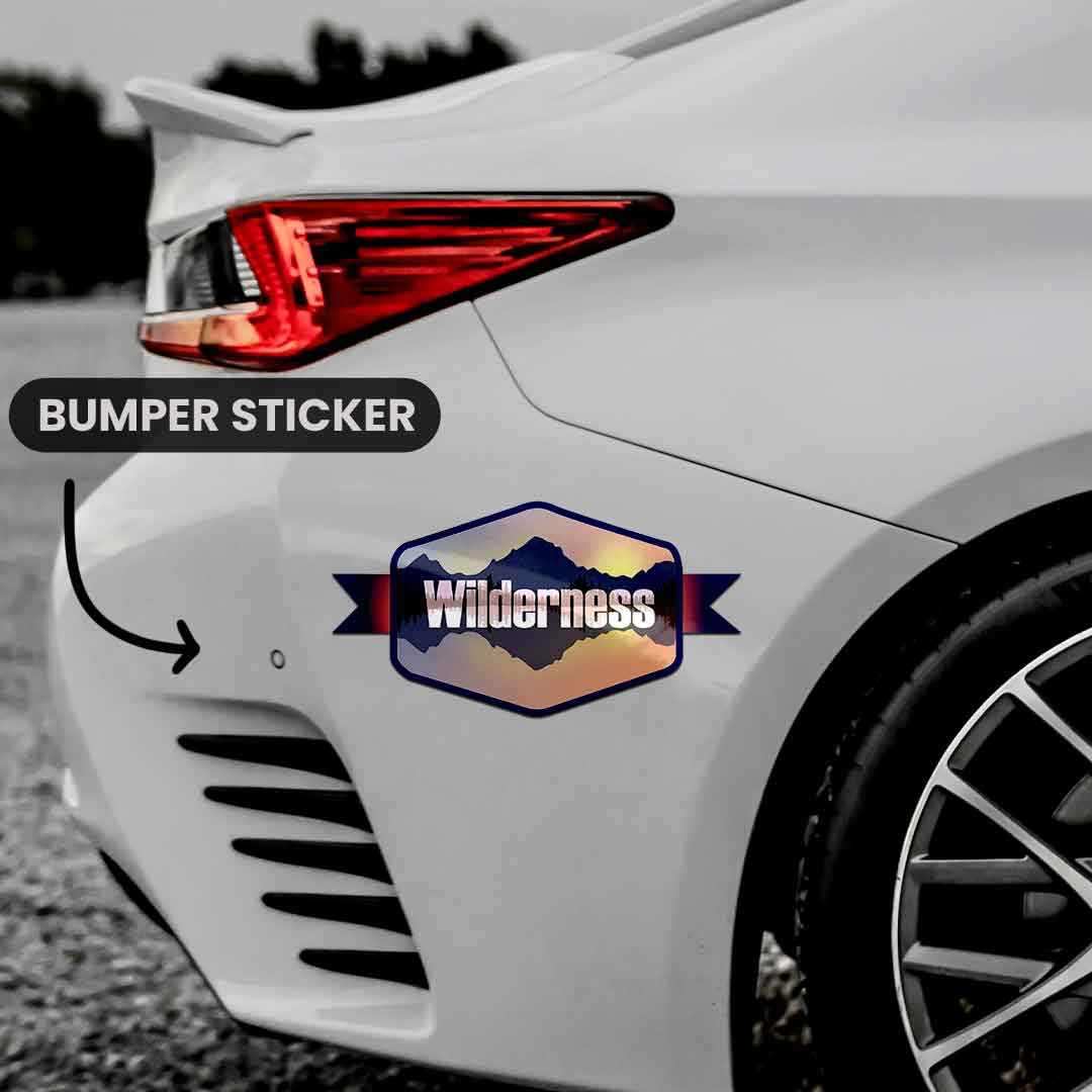 Wilderness Bumper Sticker waterproof vinyl decal for laptop, bike, car & bottle