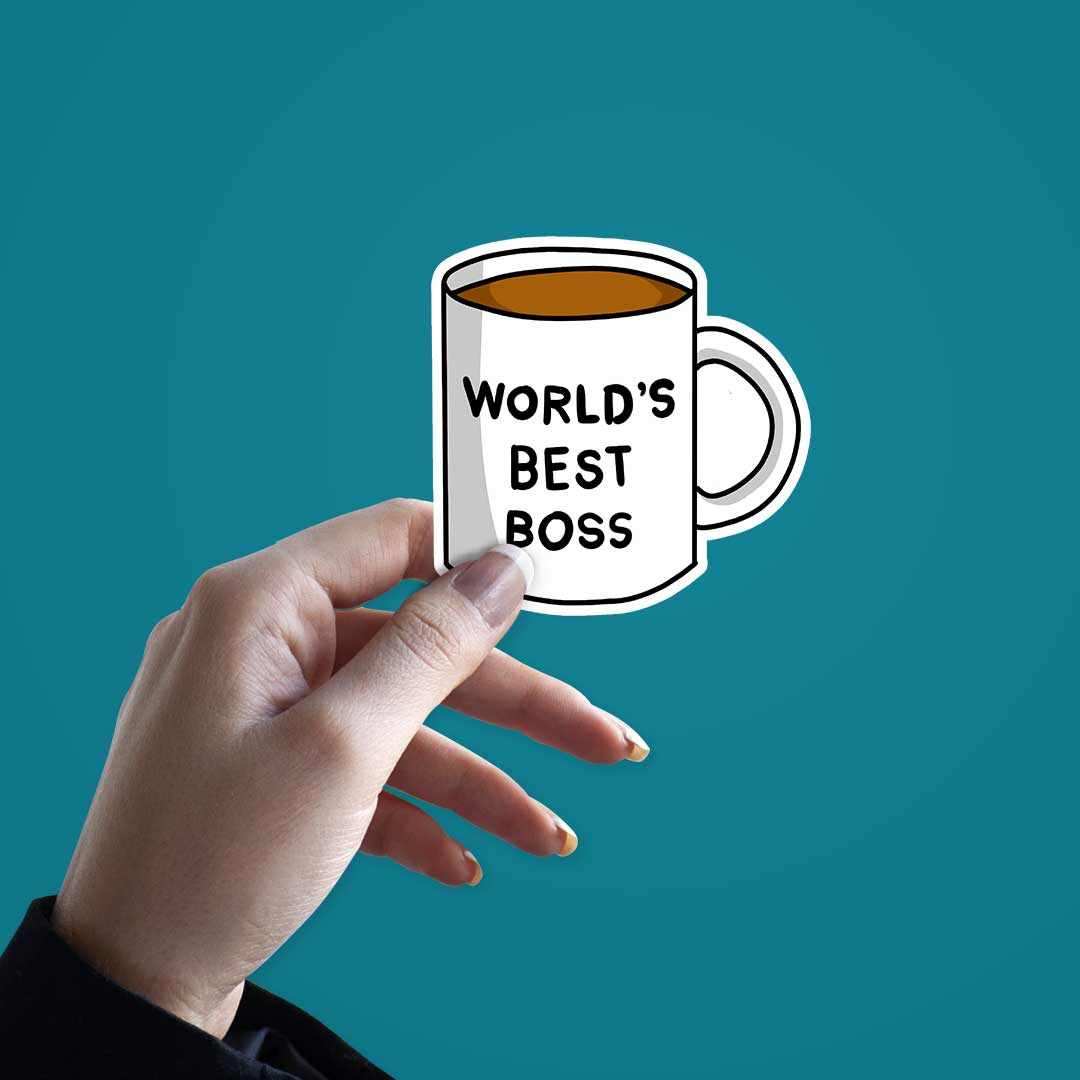 World's Best Boss Sticker waterproof vinyl decal for laptop, bike, car & bottle