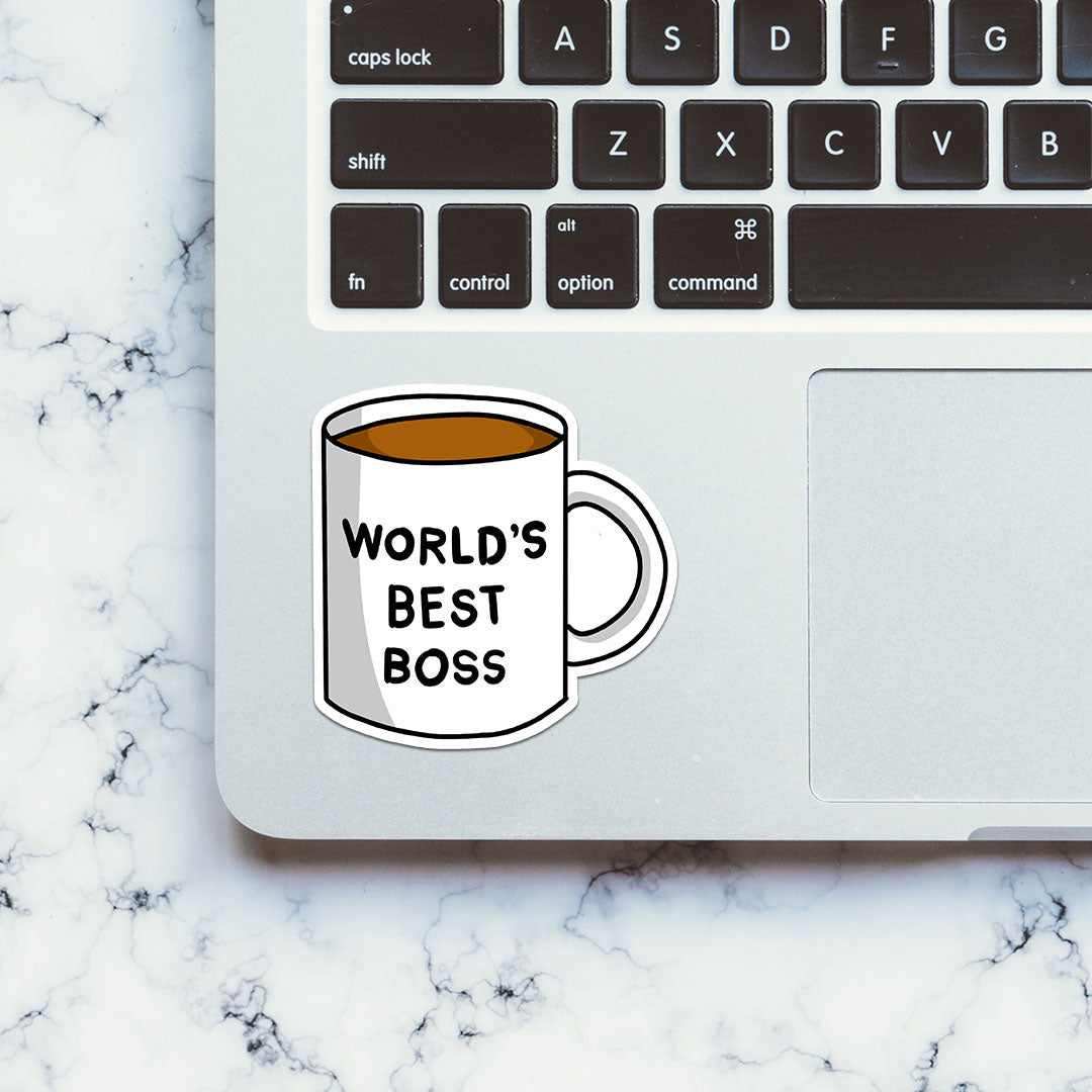 World's Best Boss Sticker waterproof vinyl decal for laptop, bike, car & bottle