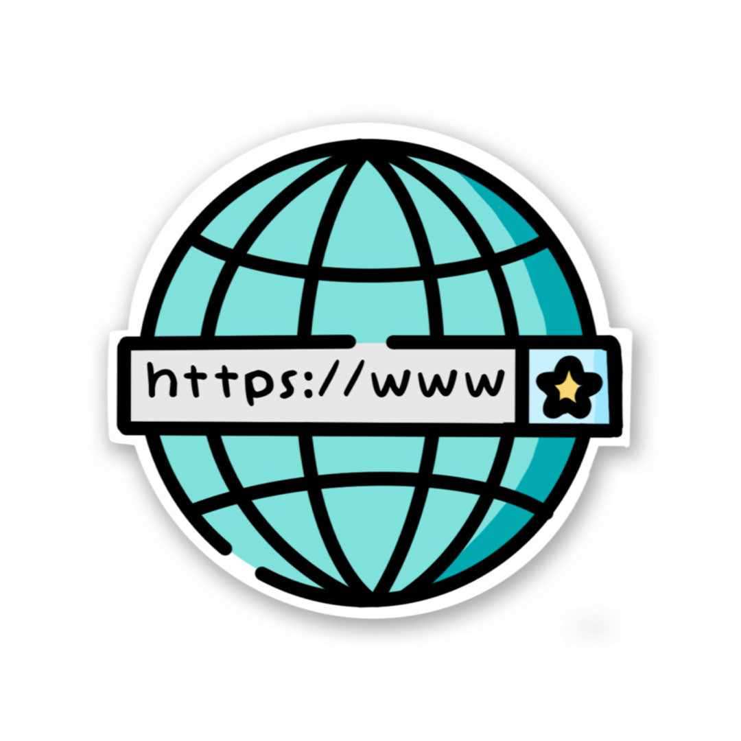 WWW Sticker waterproof vinyl decal for laptop, bike, car & bottle