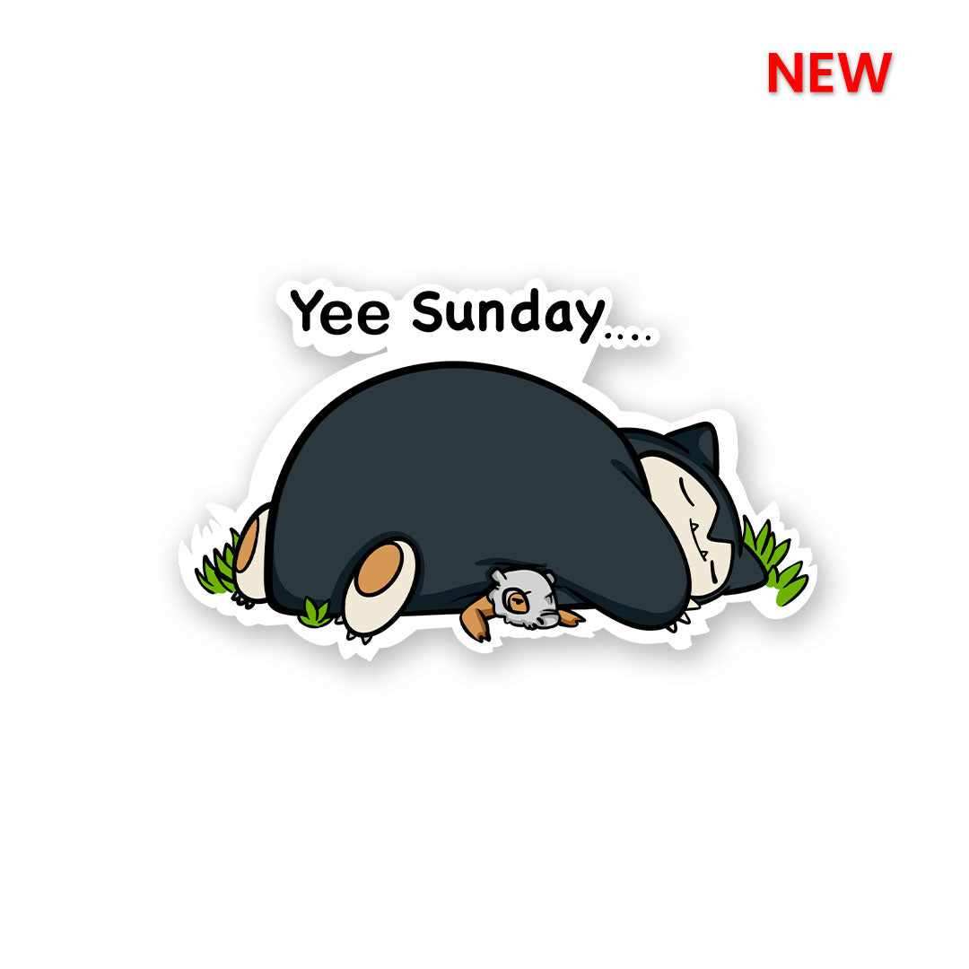 Yeee Sunday Sticker waterproof vinyl decal for laptop, bike, car & bottle