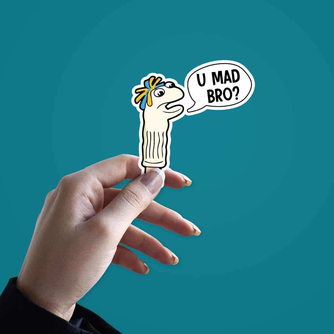 You mad bro? sticker waterproof vinyl decal for laptop, bike, car & bottle
